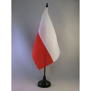 DRAPEAU DE TABLE POLOGNE 22x15cm - GRAND DRAPEAUX DE BUREAU POLONAIS 15 x 22 cm