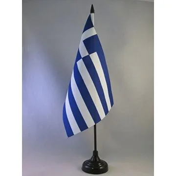 DRAPEAU DE TABLE GRÈCE 22x15cm - GRAND DRAPEAUX DE BUREAU GREC 15 x 22 cm