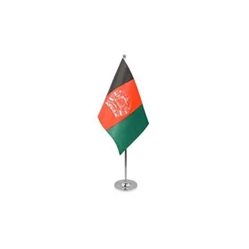 DRAPEAU DE TABLE prestige AFGHANISTAN 22x15cm en SATIN - GRAND DRAPEAUX DE BUREAU AFGHAN 15 x 22 cm