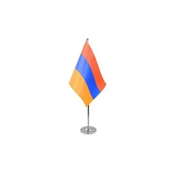 DRAPEAU DE TABLE prestige ARMÉNIE 22x15cm en SATIN - GRAND DRAPEAUX DE BUREAU ARMÉNIEN 15 x 22 cm