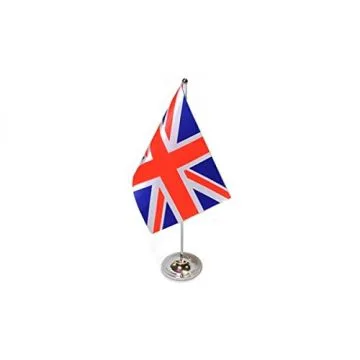 DRAPEAU DE TABLE prestige ROYAUME-UNI 22x15cm en SATIN - GRAND DRAPEAUX DE BUREAU ANGLAIS - UK - GRANDE BRETAGNE 15 x 22 cm