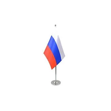 DRAPEAU DE TABLE prestige RUSSIE 22x15cm en SATIN - GRAND DRAPEAUX DE BUREAU RUSSE 15 x 22 cm