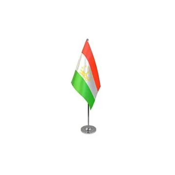 DRAPEAU DE TABLE prestige TADJIKISTAN 22x15cm en SATIN - GRAND DRAPEAUX DE BUREAU TADJIK 15 x 22 cm