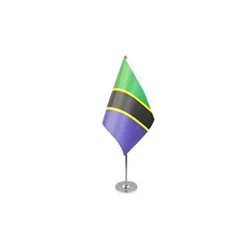 DRAPEAU DE TABLE prestige TANZANIE 22x15cm en SATIN - GRAND DRAPEAUX DE BUREAU TANZANIEN 15 x 22 cm
