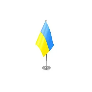 DRAPEAU DE TABLE prestige UKRAINE 22x15cm en SATIN - GRAND DRAPEAUX DE BUREAU UKRAINIEN 15 x 22 cm