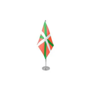 DRAPEAU DE TABLE prestige PAYS BASQUE 22x15cm en SATIN - GRAND DRAPEAUX DE BUREAU BASQUE 15 x 22 cm