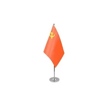 DRAPEAU DE TABLE prestige URSS 22x15cm en SATIN - GRAND DRAPEAUX DE BUREAU COMMUNISTE - RUSSIE 15 x 22 cm