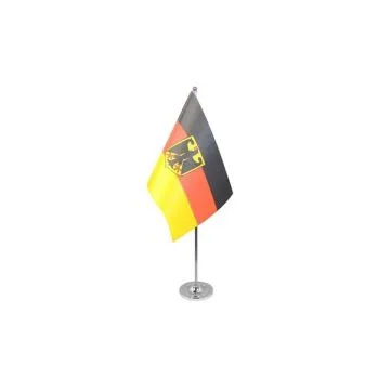 DRAPEAU DE TABLE prestige ALLEMAGNE AVEC AIGLE 22x15cm en SATIN - GRAND DRAPEAUX DE BUREAU ALLEMAND 15 x 22 cm