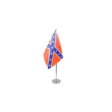DRAPEAU DE TABLE prestige SUDISTE 22x15cm en SATIN - GRAND DRAPEAUX DE BUREAU REBEL - USA CONFÉDÉRÉ 15 x 22 cm