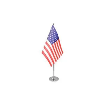 DRAPEAU DE TABLE prestige ETATS-UNIS 22x15cm en SATIN - GRAND DRAPEAUX DE BUREAU AMÉRICAIN - USA 15 x 22 cm