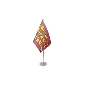 DRAPEAU DE TABLE prestige RICHARD C?UR DE LION 22x15cm en SATIN - GRAND DRAPEAUX DE BUREAU ROI RICHARD I D\'ANGLETERRE 15 x 22 cm