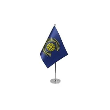 DRAPEAU DE TABLE prestige COMMONWEALTH NOUVEAU 22x15cm en SATIN - GRAND DRAPEAUX DE BUREAU BRITANNIQUE  - COMMUNAUTÉ DES NATIONS 15 x 22 cm