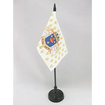 DRAPEAU DE TABLE ROYAUME DE FRANCE ANGES SACRÉ C?UR 15x10cm - PETIT DRAPEAUX DE BUREAU ROYALISTE PAVILLON DU ROI ANCIEN RÉGIME JÉSUS 10 x 15 cm