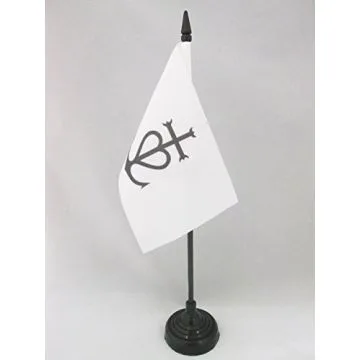 DRAPEAU DE TABLE CROIX DE CAMARGUE 15x10cm - PETIT DRAPEAUX DE BUREAU CAMARGUAIS 10 x 15 cm