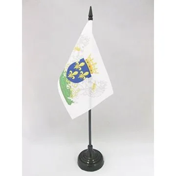 DRAPEAU DE TABLE BLASON ROYAUME DE FRANCE CHARLES VII 15x10cm - PETIT DRAPEAUX DE BUREAU ROYALISTE FRANÇAIS 10 x 15 cm