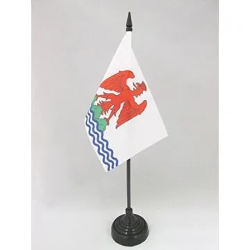 DRAPEAU DE TABLE COMTÉ DE NICE 15x10cm - PETIT DRAPEAUX DE BUREAU NIÇOIS 10 x 15 cm