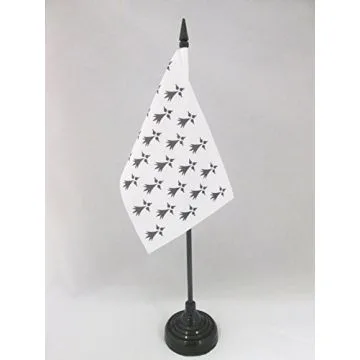 DRAPEAU DE TABLE PROVINCE DE BRETAGNE 15x10cm - PETIT DRAPEAUX DE BUREAU HISTORIQUE BRETON 10 x 15 cm