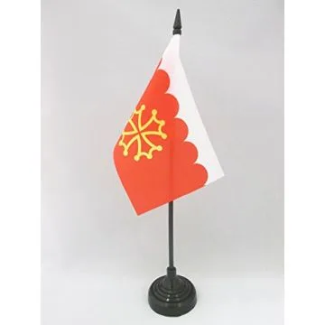 DRAPEAU DE TABLE DÉPARTEMENT DU GARD 15x10cm - PETIT DRAPEAUX DE BUREAU GARDOIS 10 x 15 cm