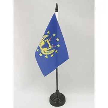 DRAPEAU DE TABLE FORCES ARMÉES UNION EUROPÉENNE 15x10cm - PETIT DRAPEAUX DE BUREAU ARMÉE UE 10 x 15 cm