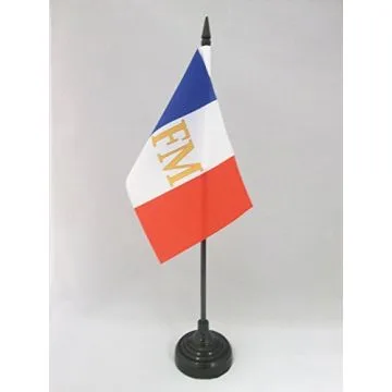 DRAPEAU DE TABLE FRANCE MITTERRAND 15x10cm - PETIT DRAPEAUX DE BUREAU FRANÇAIS 1981 10 x 15 cm