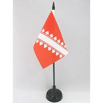 DRAPEAU DE TABLE BASSE-ALSACE 15x10cm - PETIT DRAPEAUX DE BUREAU ALSACIEN - BAS-RHIN 10 x 15 cm