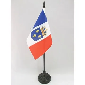 DRAPEAU DE TABLE MONARCHIE CONSTITUTIONNELLE FRANÇAISE 15x10cm - PETIT DRAPEAUX DE BUREAU ROYAUME DE FRANCE - ROYALISTE 10 x 15 cm
