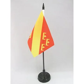 DRAPEAU DE TABLE HAUTE-ALSACE 15x10cm - PETIT DRAPEAUX DE BUREAU ALSACIEN - HAUT-RHIN 10 x 15 cm