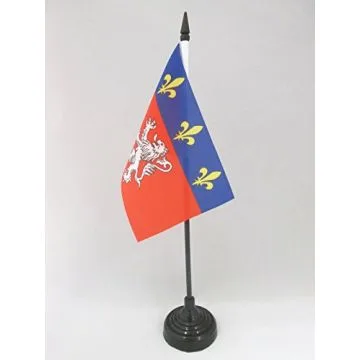 DRAPEAU DE TABLE PROVINCE DU LYONNAIS 15x10cm - PETIT DRAPEAUX DE BUREAU DE LYON 10 x 15 cm