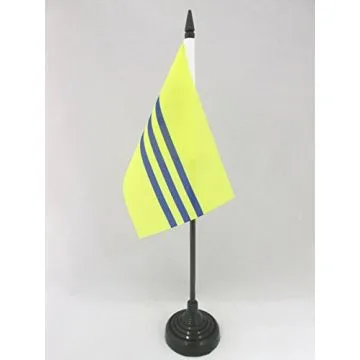 DRAPEAU DE TABLE RÉPUBLIQUE DE COCHINCHINE 1946-1954 15x10cm - PETIT DRAPEAUX DE BUREAU VIETNAM ANCIEN 10 x 15 cm