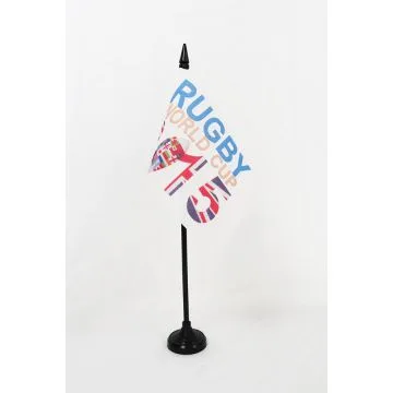 DRAPEAU DE TABLE COUPE DU MONDE DE RUGBY 2015 15x10cm - PETIT DRAPEAUX DE BUREAU WORLD CUP 10 x 15 cm