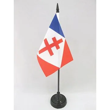 DRAPEAU DE TABLE FORCES NAVALES FRANÇAISES LIBRES 15x10cm - PETIT DRAPEAUX DE BUREAU MARINE MILITAIRE FRANCE 10 x 15 cm