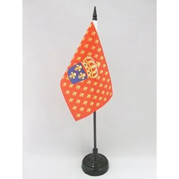 DRAPEAU DE TABLE MARINE MARCHANDE FRANÇAISE XVIIIE SIÈCLE 15x10cm - PETIT DRAPEAUX DE BUREAU PAVILLON ROYAUME DE FRANCE 10 x 15 cm