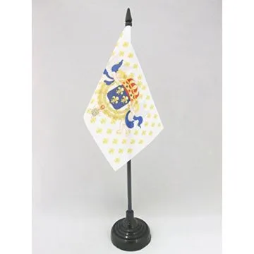 DRAPEAU DE TABLE ROI DE FRANCE FLEUR DE LYS 15x10cm - PETIT DRAPEAUX DE BUREAU ROYALISTE FRANÇAIS 10 x 15 cm
