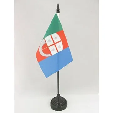 DRAPEAU DE TABLE LIGURIE 15x10cm - PETIT DRAPEAUX DE BUREAU LIGURIA - ITALIE 10 x 15 cm