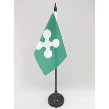 DRAPEAU DE TABLE LOMBARDIE 15x10cm - PETIT DRAPEAUX DE BUREAU LOMBARD - LOMBARDIA - ITALIE 10 x 15 cm