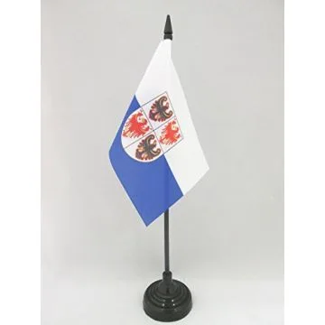 DRAPEAU DE TABLE TRENTIN-HAUT-ADIGE 15x10cm - PETIT DRAPEAUX DE BUREAU TRENTINO-ALTO ADIGE - ITALIE 10 x 15 cm