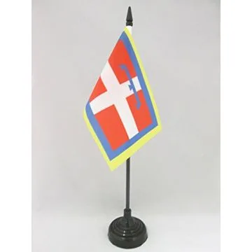 DRAPEAU DE TABLE PIÉMONT 15x10cm - PETIT DRAPEAUX DE BUREAU PIEMONTE - ITALIE 10 x 15 cm