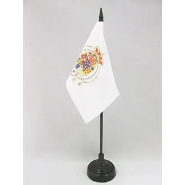 DRAPEAU DE TABLE ROYAUME DES DEUX-SICILES 1816 15x10cm - PETIT DRAPEAUX DE BUREAU ITALIE - SICILE 10 x 15 cm
