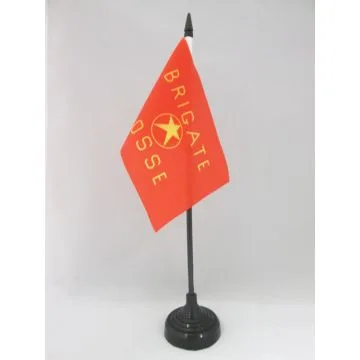 DRAPEAU DE TABLE ITALIE BRIGADES ROUGES 15x10cm - PETIT DRAPEAUX DE BUREAU COMMUNISTE ITALIEN - BRIGATE ROSSE 10 x 15 cm