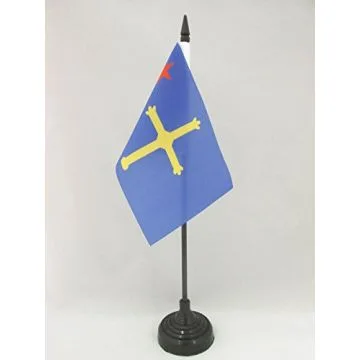 DRAPEAU DE TABLE ASTURIES INDÉPENDENTISTE 15x10cm - PETIT DRAPEAUX DE BUREAU NACIONALISTE ASTURIEN - ASTURIAS 10 x 15 cm