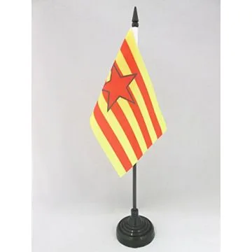 DRAPEAU DE TABLE ARAGON INDÉPENDENTISTE 15x10cm - PETIT DRAPEAUX DE BUREAU NATIONALISTE ARAGONAIS 10 x 15 cm