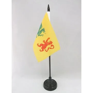 DRAPEAU DE TABLE ROYAUME DE GALICE 410-585 15x10cm - PETIT DRAPEAUX DE BUREAU REINO DE GALICIA - ESPAGNE 10 x 15 cm
