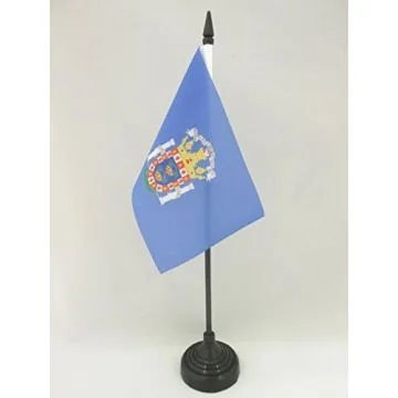 DRAPEAU DE TABLE MELILLA 15x10cm - PETIT DRAPEAUX DE BUREAU ESPAGNOL - ESPAGNE 10 x 15 cm