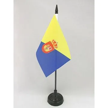 DRAPEAU DE TABLE GRANDE CANARIE 15x10cm - PETIT DRAPEAUX DE BUREAU GRAN CANARIA - ILES CANARIES 10 x 15 cm
