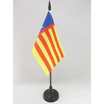 DRAPEAU DE TABLE VALENCE INDÉPENDENTISTE 15x10cm - PETIT DRAPEAUX DE BUREAU SENYERA VALENCIA - COMMUNAUTÉ VALENCIENNE 10 x 15 cm