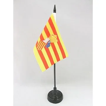 DRAPEAU DE TABLE VALENCE STATUT DE BENICÀSSIM 15x10cm - PETIT DRAPEAUX DE BUREAU SENYERA VALENCIA INDÉPENDENTISTE - COMMUNAUTÉ VALENCIENNE 10 x 15 cm