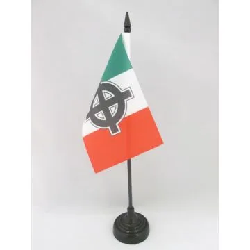 DRAPEAU DE TABLE ITALIE CROIX CELTIQUE 15x10cm - PETIT DRAPEAUX DE BUREAU NATIONALISTE ITALIEN 10 x 15 cm