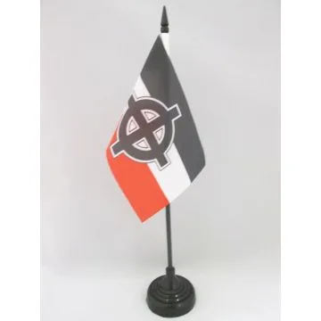 DRAPEAU DE TABLE EMPIRE ALLEMAND CROIX CELTIQUE 15x10cm - PETIT DRAPEAUX DE BUREAU NATIONALISTE ALLEMAGNE 10 x 15 cm