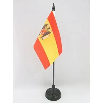 DRAPEAU DE TABLE ESPAGNE FRANCO 1938-1945 15x10cm - PETIT DRAPEAUX DE BUREAU ESPAGNOL FRANQUISTE 10 x 15 cm