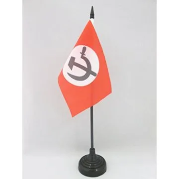 DRAPEAU DE TABLE URSS PARTI NATIONAL BOLCHEVIQUE 15x10cm - PETIT DRAPEAUX DE BUREAU COMMUNISTE 10 x 15 cm